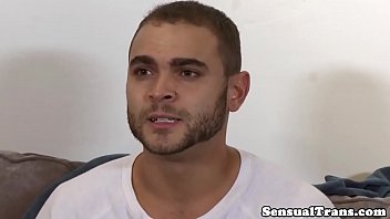 Preview 1 of Fakes Model - Showered tranny screws dudes ass on floor