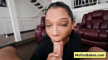 Preview 1 of Small Litol Sex - Eden West,  Charles Dera: Hot and busty black beauty sucking monster white dick and fucked from behind
