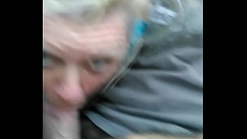 Preview 2 of Wife Barebacks Threesome - Blow job going down the road