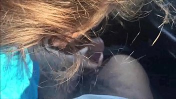 Preview 1 of Amarantha La Blanche - Amateur BBW giving head in the car