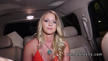 Preview 1 of Orgasm With Grandpa - Blonde college hitchhiker bangs outdoor