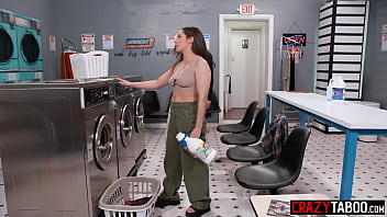 Preview 1 of Sharabi Velma - Raunchy sex with shameless big tits MILF Jennifer White in laundry room