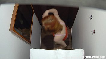 Preview 1 of Hardcore Lesbian Double - Horny Red Head Girl Gets Fucked by Masseur