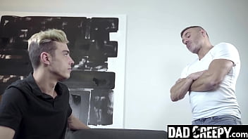 Preview 1 of Rock Orgasm - Stepson Sucks His Stepdad&#039_s Dick While on Business Trip - Dadcreepy
