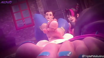 Preview 2 of Public Thong Bikini - 3d Animated Footjob Feet Compilation Hentai Sfm Blender