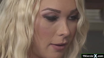 Preview 2 of Free Sexx Hd - Trans stepsis Aubrey Kate compares dick