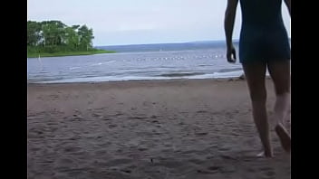 Preview 1 of Children Biye - Nuisette007 walking on the beach in nighty