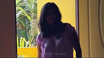 Preview 2 of Little Couple - Desi girl dancing in transperent nighty boobs visible in balcony...bouncing boobs