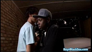 Preview 2 of Emily Astrom - Black Muscled Dude Fucks Gay Skinny White Boy Bareback Style 06