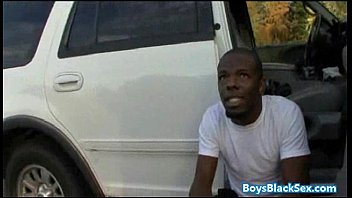 Preview 1 of 18 Years Lady Sex Videos English - Black Muscled Dude Fucks Gay Skinny White Boy Bareback Style 03