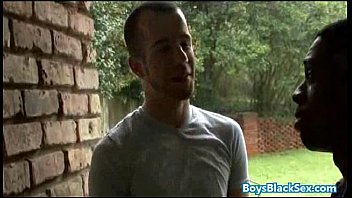 Preview 2 of Xnix Vidoe - Black Muscled Dude Fucks Gay Skinny White Boy Bareback Style 02