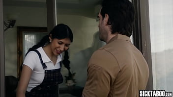 Preview 1 of Party Stepmom - Delivery guy Ken Feels banged lonely big ass Latina teen Penelope Woods