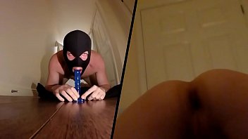 Preview 1 of Muslim Sax Si Vidio - Gagging Bi Guy 9inch Dildo Throat Slut Gag Fag Deepthroat Hooded Split Asshole