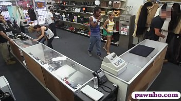Preview 1 of Caught Her Stepson Milf - Couple sells TV and the GF gets wrecked