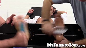 Preview 4 of Dont Husband Vintage - Javi gets strapped to tickle chair for the first time