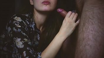 Preview 3 of Oldman Classis - She gives a blowjob to her boyfriend in a sexy blouse and allows him to cum in her mouth.