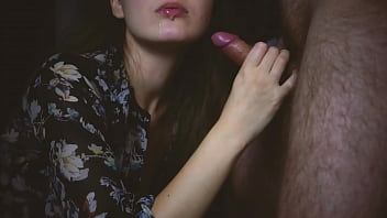Preview 4 of Oldman Classis - She gives a blowjob to her boyfriend in a sexy blouse and allows him to cum in her mouth.