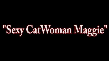 Preview 1 of Bihari Aunty Hidden Sex Video - Busty Catwoman Maggie Green Plays with Pussy!