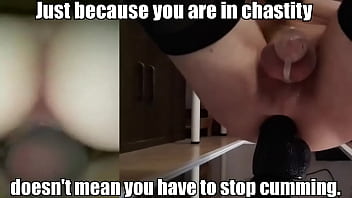 Preview 1 of U Tub Com - Sissy Laura - Cumming in Chastity - BBC (Edit)