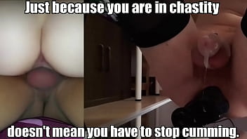 Preview 4 of U Tub Com - Sissy Laura - Cumming in Chastity - BBC (Edit)