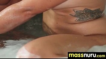 Preview 4 of Garnbage - NuruMassage Teen Slides Oily Pussy on Cock 28