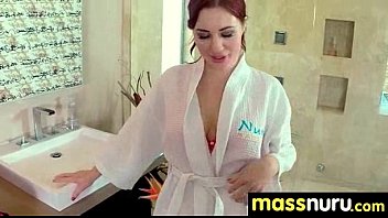 Preview 2 of Brokeandfucek Com - NuruMassage Teen Slides Oily Pussy on Cock 15