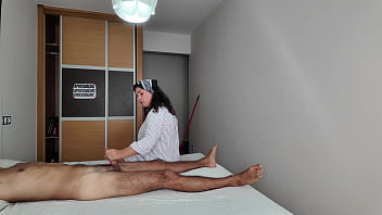 Preview 4 of Smll Boy First - I Jerk off in Front of the Cleaning Lady at the Hotel