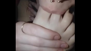 Preview 2 of Hot Teen First Time Bbc - Self foot worship nail polish black