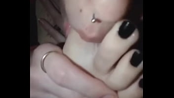 Preview 3 of Hot Teen First Time Bbc - Self foot worship nail polish black