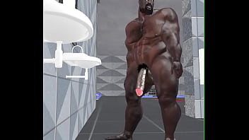 Preview 3 of Small Teen Anal Riding - spying on huge extremely handsome black bull at the gym lockers