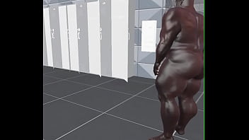 Preview 4 of Small Teen Anal Riding - spying on huge extremely handsome black bull at the gym lockers
