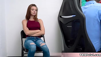 Preview 1 of Sany Leoan Xxc - Skinny long legged thief slut caught and now she will get a rough fuck from behind