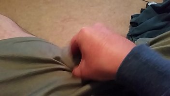 Preview 2 of Xaxx Vedos Talugu - Old amateur guy talks while rubbing cock against thigh and cums