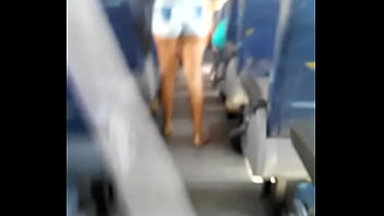 Preview 2 of N Enema - Hot skinny teen inside bus