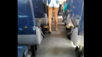 Preview 3 of N Enema - Hot skinny teen inside bus