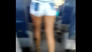 Preview 1 of N Enema - Hot skinny teen inside bus