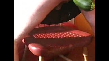 Preview 2 of Italian Reba Milfe - A zucchini,  a vibrator &amp_ a long dildo