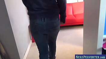 Preview 1 of Fast Harc - Nerd convinces nerdy chick to strip