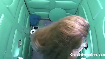 Preview 1 of Hindi Movei Sex Vidio - Milf sucks dick at abondon building porta potty gloryhole