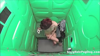 Preview 4 of Get Hush - Tattooed girl blows strangers in a portable restroom gloryhole