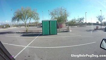 Preview 1 of Hidden Camcheat - Chubby  girl sucks gloryhole dick at a baseball field