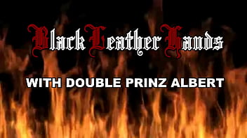 Preview 1 of Mom Malesia - BlackLeatherHands WITH DOUBLE PRINZ ALBERT