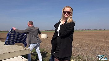 Preview 1 of Andersen Solo - Blonde in stockings gets fucked outdoors