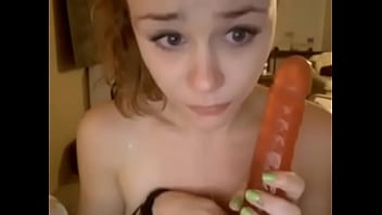 Preview 4 of Homemade Handjob Pov - cute teen deepthroats dildo