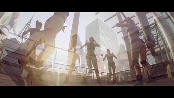 Preview 4 of Sexy Retro Threesome - Hot Stuff booty shake (Crayon Pop - Bar bar bar) j-pop