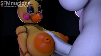 Preview 3 of Deepthrot Sucked New America - FNAF 2 X SB Vanny folla a toy chica