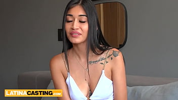 Preview 2 of I Fycked My Mom - Slender amateur Colombian model drilled hard in during casting