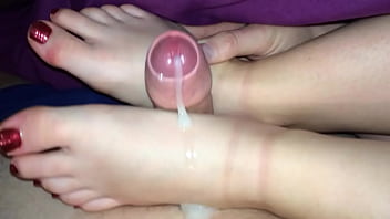 Preview 4 of Taboo 2 Real Sister - Footjob quick GF footjob after night out whilst she s.