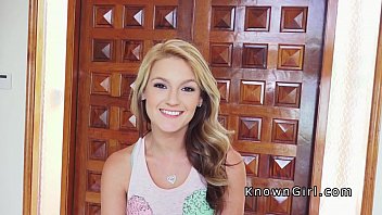 Preview 1 of Virgin Video Foreign Bf - Petite blonde sucks big black cock