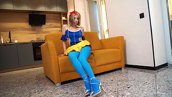 Preview 1 of Flashlight Joi - Snow White rides a big dildo - Anal riding - Deepthroat